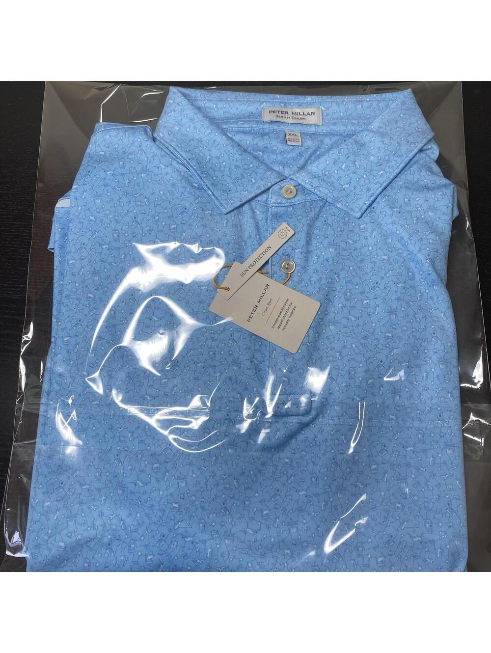 Peter Millar Golf Polo Summer Comfort All Over Print 2XL NWT